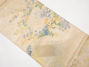 アンティーク　光悦垣に秋草模様織り出し袋帯（材料）